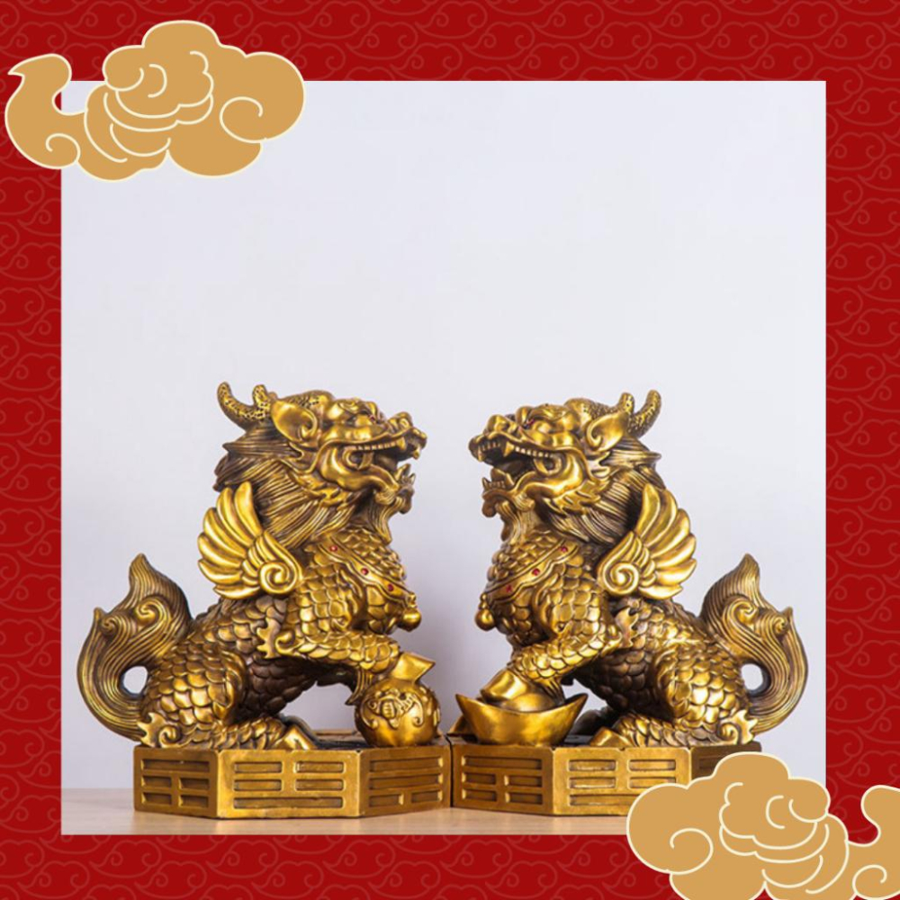 (騰翔風水用品) 財富麒麟擺件 台灣現貨 八卦財福騏麟 純銅八卦麒麟 平安 吉祥 風水用品-細節圖5