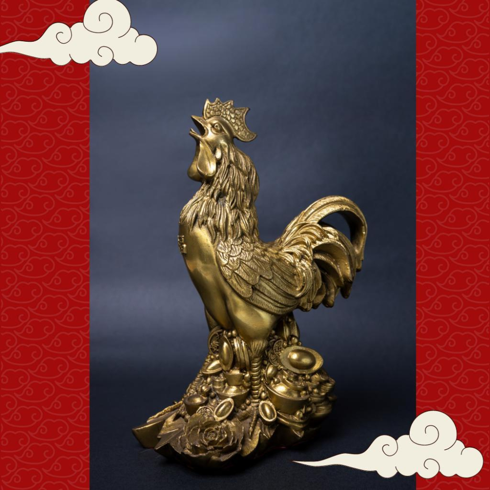 (騰翔風水用品) 金錢雞 福氣雞 黃銅 風水用品 風水擺件 金雞 開運 制煞 制桃花 宗教-細節圖5