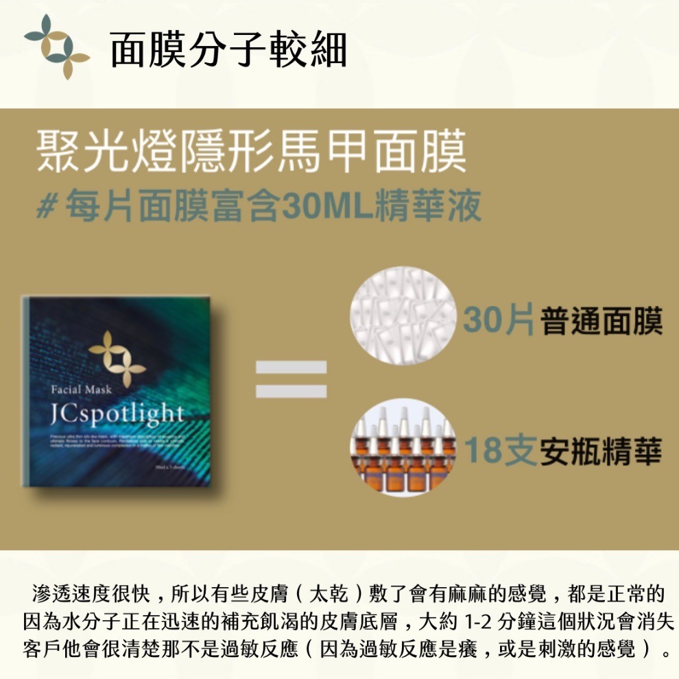 『JCspotlight聚光燈』 聚光燈面膜 10盒50片-細節圖2