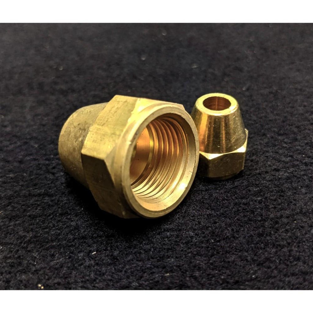 喇叭頭 六角螺帽 孔深加長2倍型 銅管接頭 配管 冷氣 空調-細節圖2