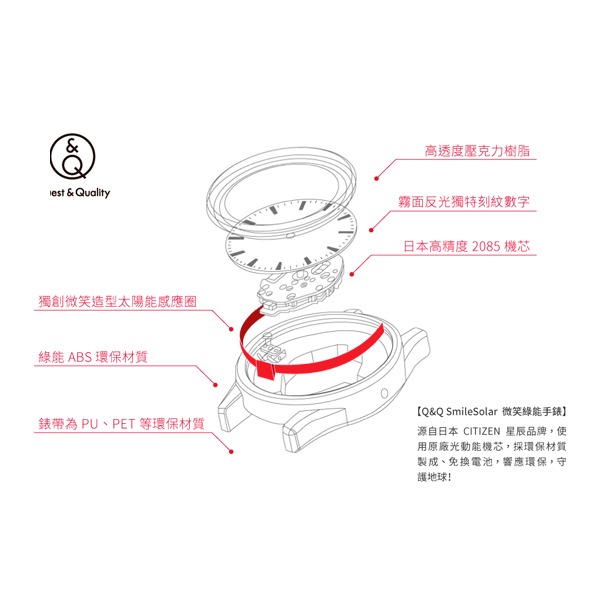 Quest Quality SmileSolar 喀什米爾系列太陽能手錶 海軍藍Large/40mm-細節圖7