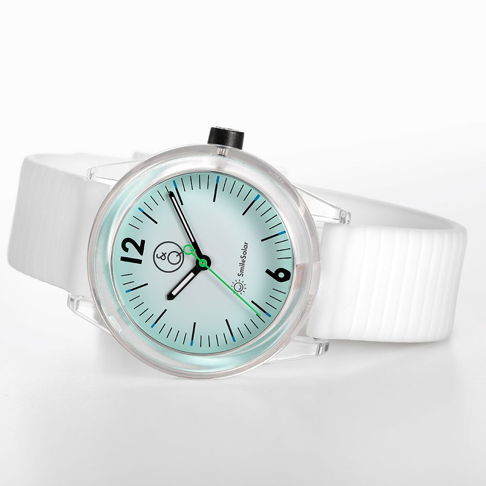 Quest Quality SmileSolar 2018春夏拚色款 008太陽能手錶,日出白,35mm-細節圖2
