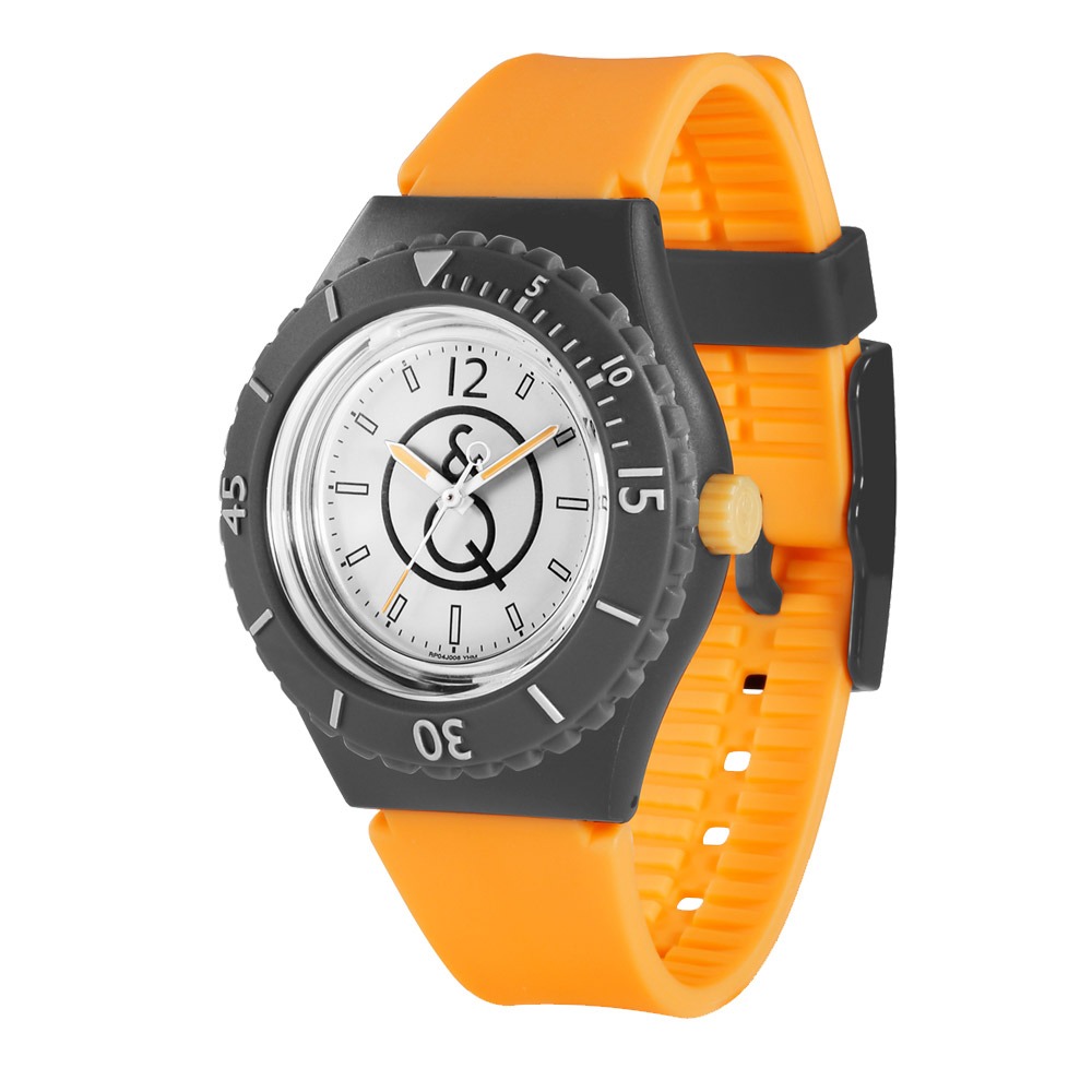 Quest Quality SmileSolar 004太陽能潛水錶,螢光橘,43mm-細節圖2