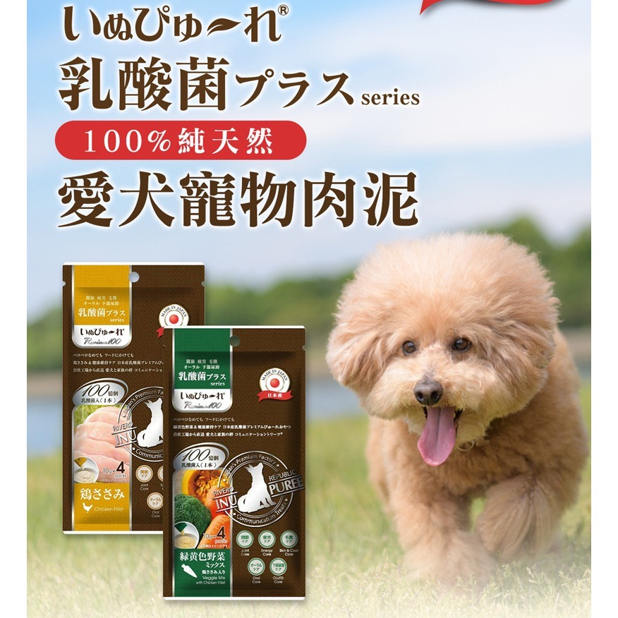 日本INU PUREE狗用乳酸菌營養肉泥_雞肉_ 10gx4入/10入組-細節圖2