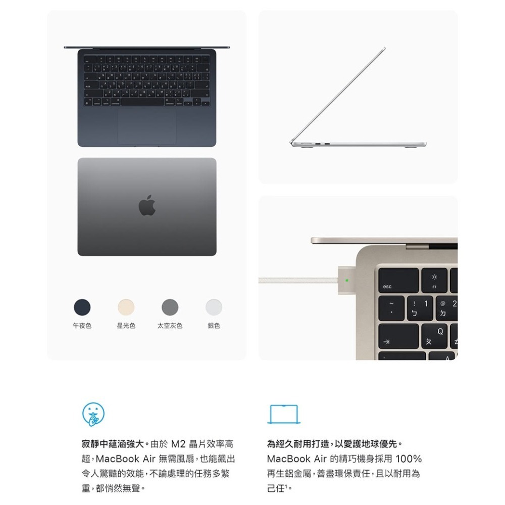 APPLE MacBook Air M2 8G 256G 13吋 太空灰_MLXW3TA/A-細節圖3