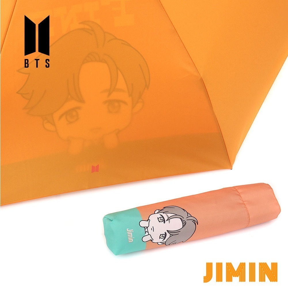 Jimin【絕版限量】K-pop韓流站 BTS 角色全自動輕便雨傘(獨家贈BTS限量海報一張，送完為止)-細節圖2