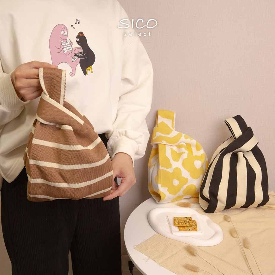 SICO厚實針織花色小提袋 (多種款式)-細節圖3