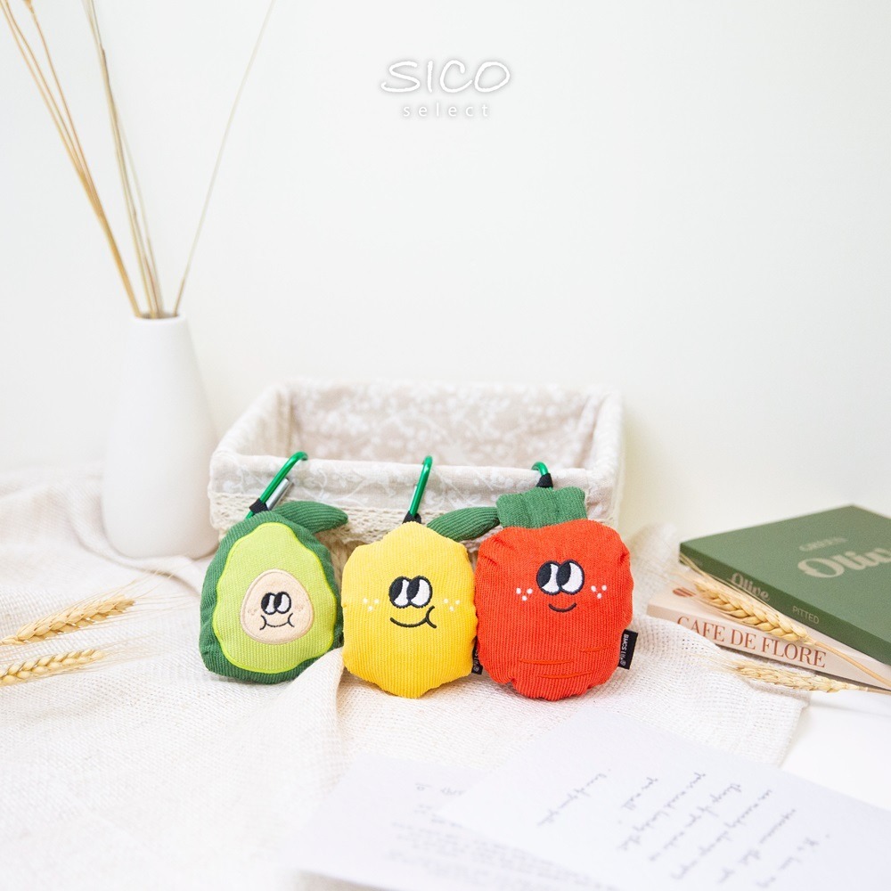 SICO 蘋果吊飾隨身購物袋 (綠酪梨/黃檸檬/紅蘿蔔)-細節圖4