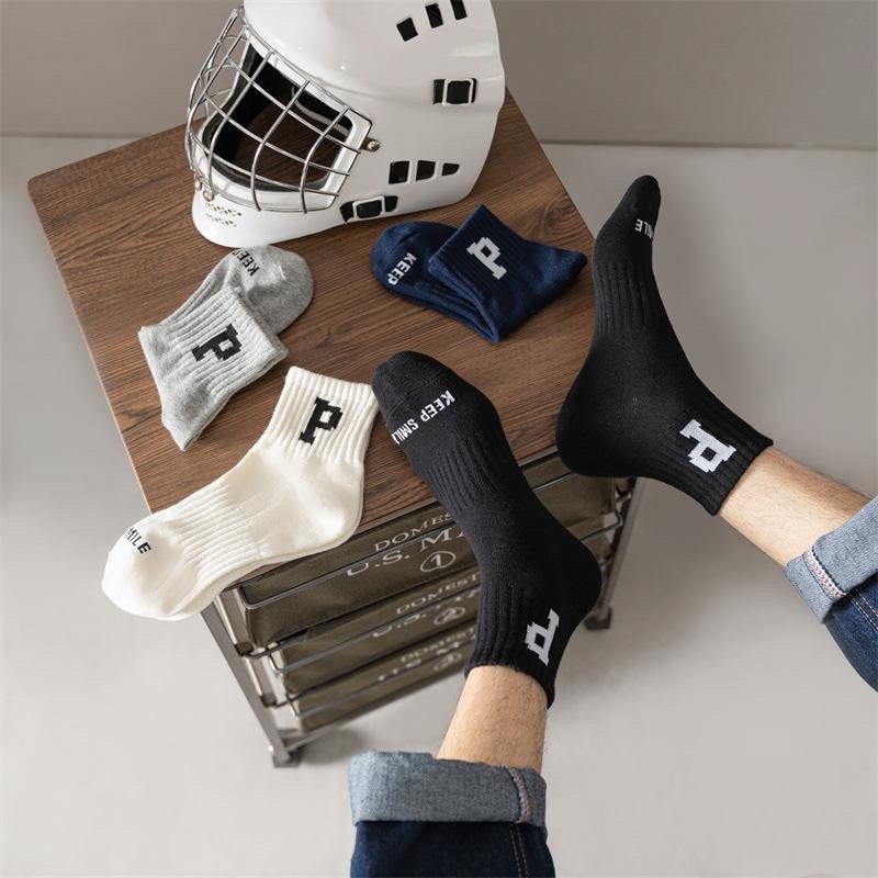 哈囉襪底家 襪子男女中筒夏季外穿百搭純色韓國ins風時尚運動透氣棉襪-細節圖2