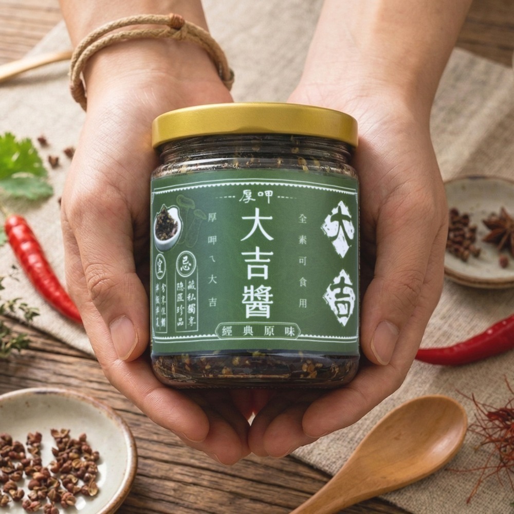 【小仁物蔬食】厚呷大吉醬｜手工自製素食XO醬(全素) 猴頭菇/牛蒡精華 拌飯拌麵神器 約240g-細節圖2