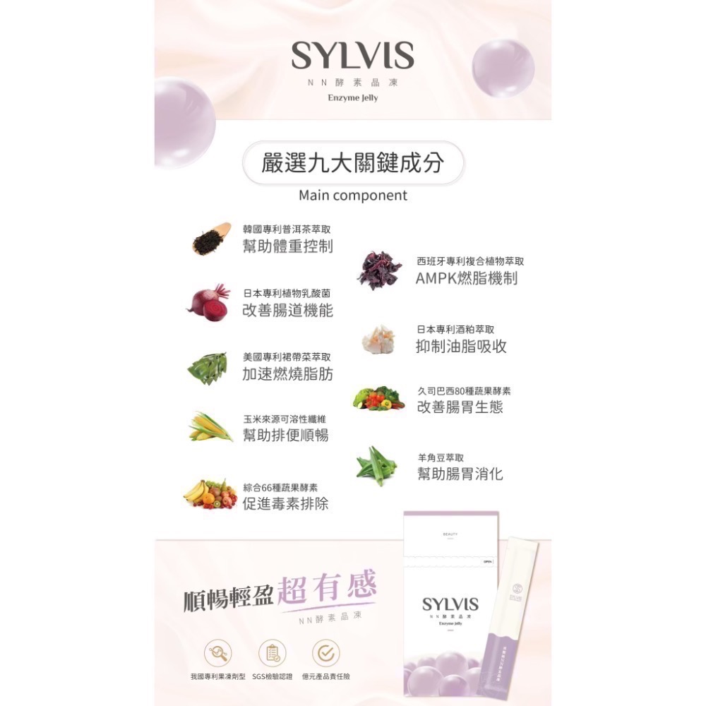 ✨現貨免運 滿千折百 SYLVIS NN酵素晶凍 NN酵素果凍-細節圖2