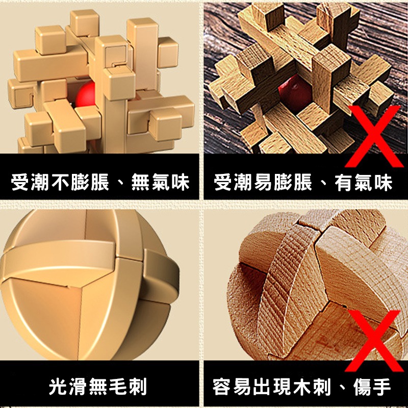 孔明鎖 魯班鎖 益智玩具 魯班鎖附教學 魯班鎖機關盒 孔明鎖 兒童益智 兒童益智玩具 益智環 燒腦玩具-細節圖3