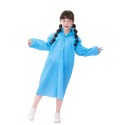 EVA成人兒童雨衣藍色