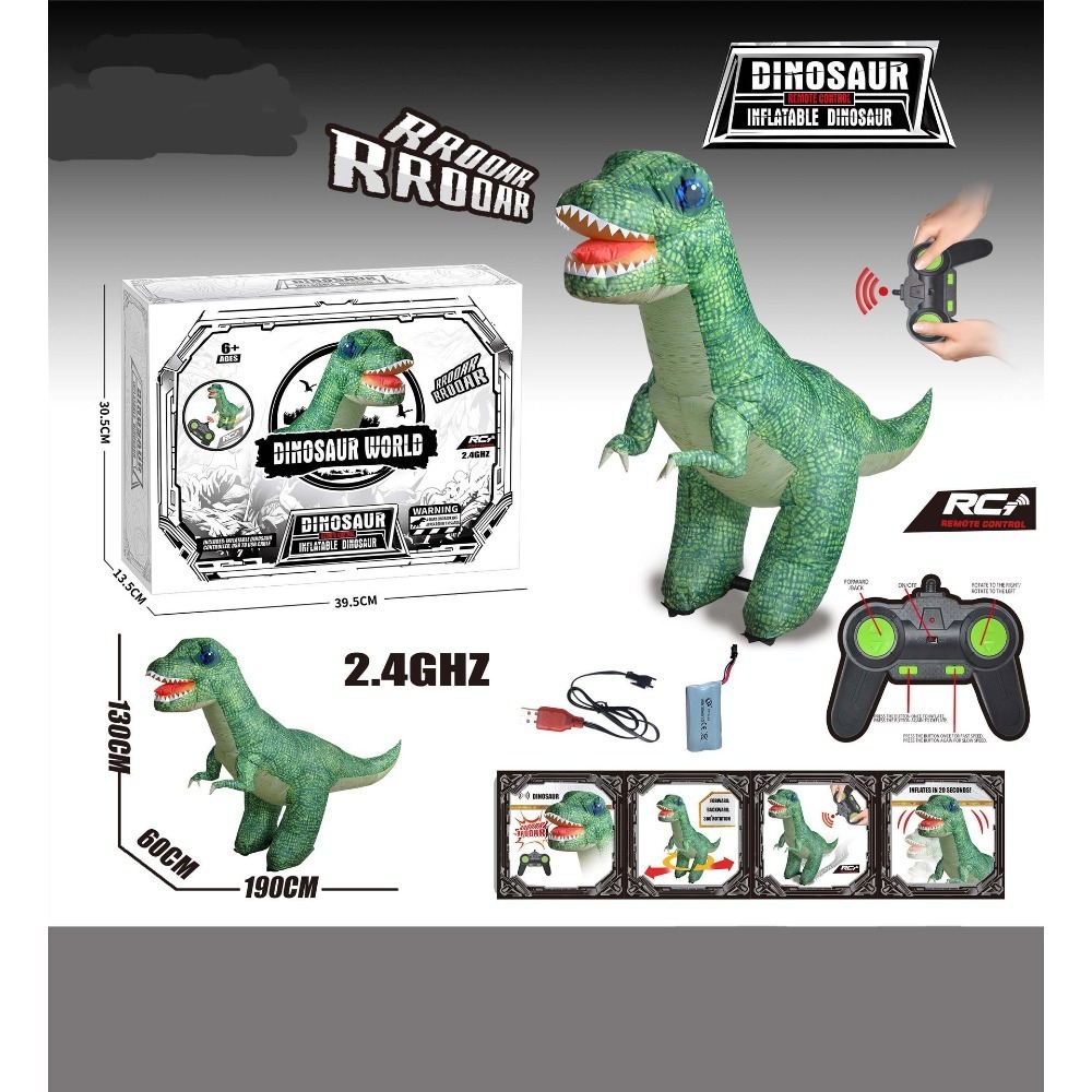 遙控充氣霸王龍 兒童恐龍玩具男孩3-6嵗電動遙控 超大號兒童仿真遙控電動霸王龍玩具 侏羅紀恐龍 男孩生日禮物 可充電-規格圖8