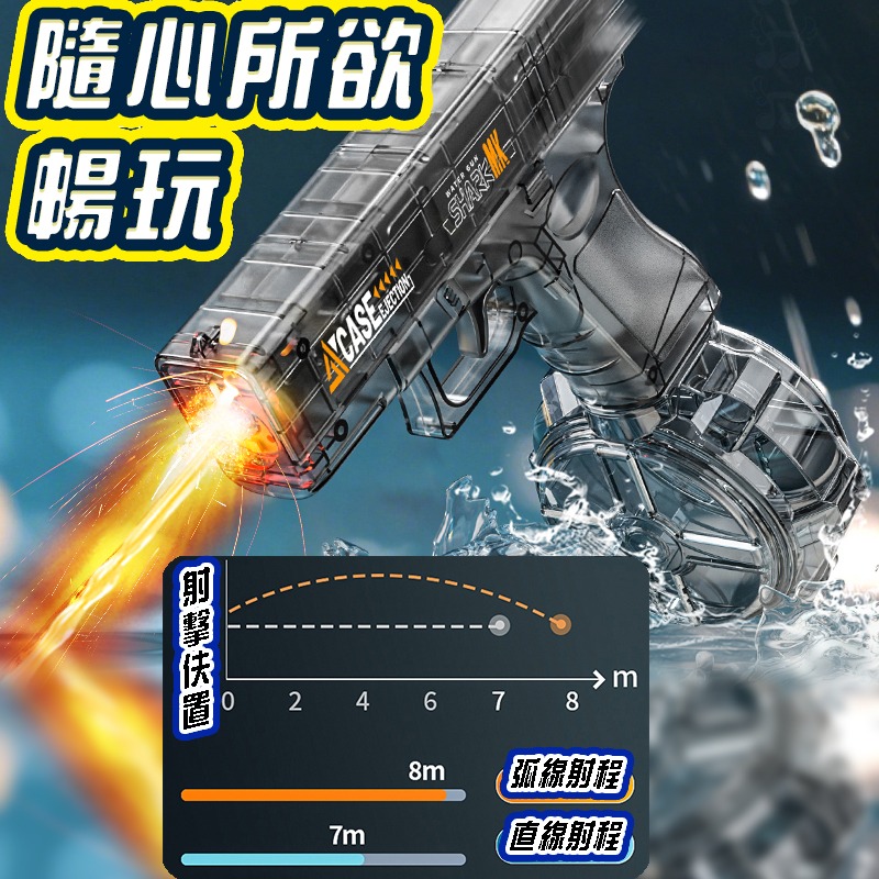 夏日戲水洛克水槍 電動連發水槍 UZI水槍 兒童水槍 玩具水槍 格洛克水槍 洗澡玩具 打水仗 戲水玩具-細節圖8