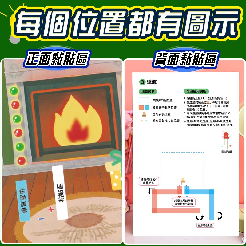支持隔日到貨 魔紙電路卡片 繁體中文 DIY科學教育diy材料包 3d紙質拼圖DIY  兒童手做 科學實驗材料包-細節圖4