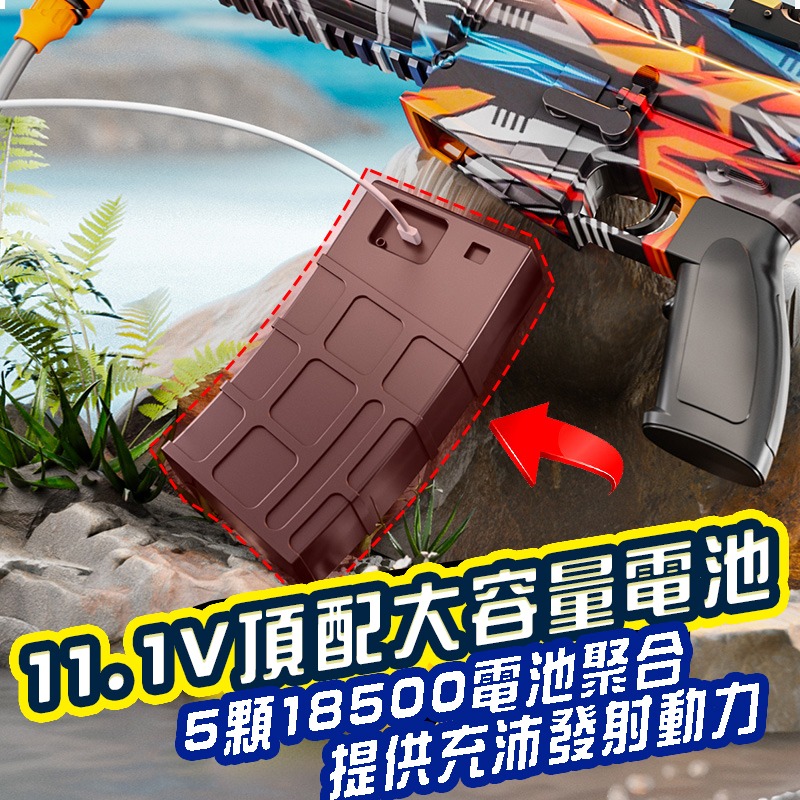 迷彩高壓水槍 洗車電動水槍 洗車水槍 加特林造型水槍 電動高速連發電動水槍 水壓水槍 洗車工具 超強水槍 夏天水槍-細節圖5