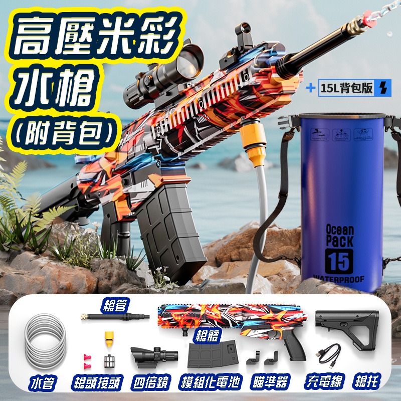 高壓迷彩水槍(含背包)超商會拆原本包裝出