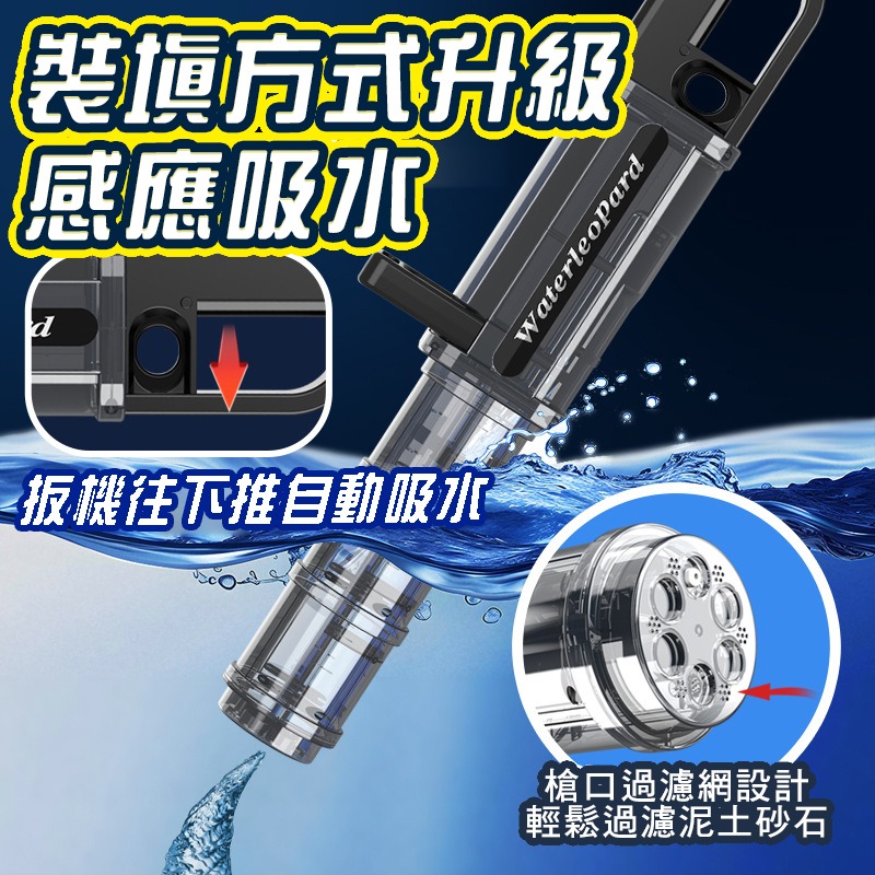 海豹加特林燈光水槍 自動吸水加特林水槍 全自動水槍商檢合格水自動水槍 兒童電動玩具 高壓水槍打水仗 水上遊戲 露營-細節圖3