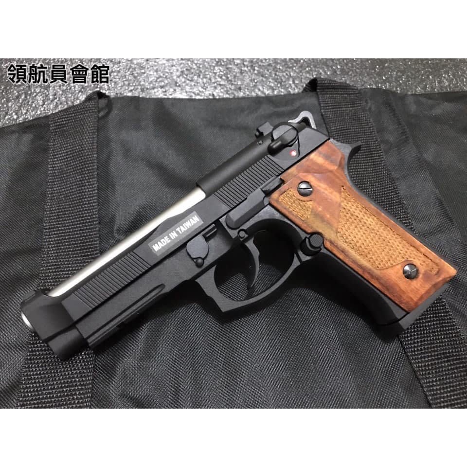 【領航員會館】KJ貝瑞塔M9IA全金屬瓦斯槍+實木柄M9滑套可動無彈後定M9A1戰術魚骨T75K3國軍T75手槍實木握把-細節圖8