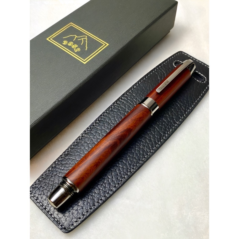 3952老山羊-大鵬灣 玫瑰木 玫瑰金書法鋼尖鋼筆-細節圖4