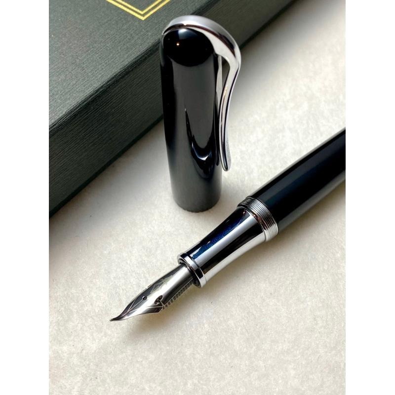 3952老山羊-BON1 曜石黑 亮面鋼琴烤漆 彈鋼書法尖鋼筆-細節圖5