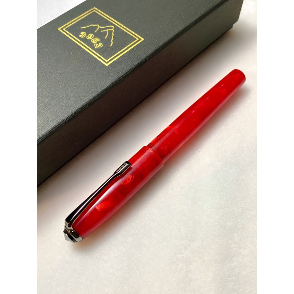 3952老山羊-布萊梅 紅 玫瑰金鋼尖鋼筆-細節圖3