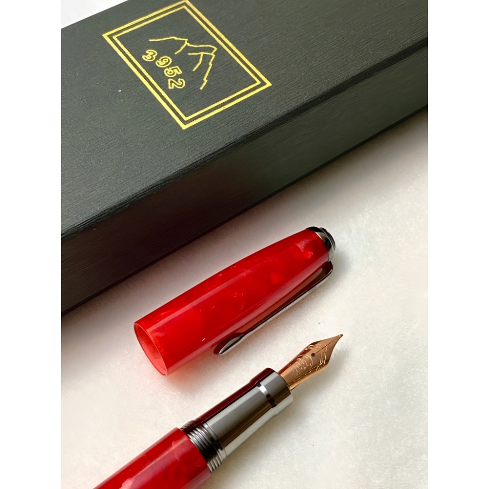 3952老山羊-布萊梅 紅 玫瑰金鋼尖鋼筆-細節圖5