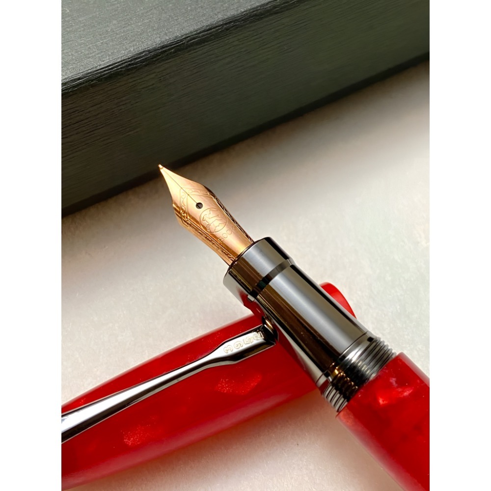3952老山羊-布萊梅 紅 玫瑰金鋼尖鋼筆-細節圖6
