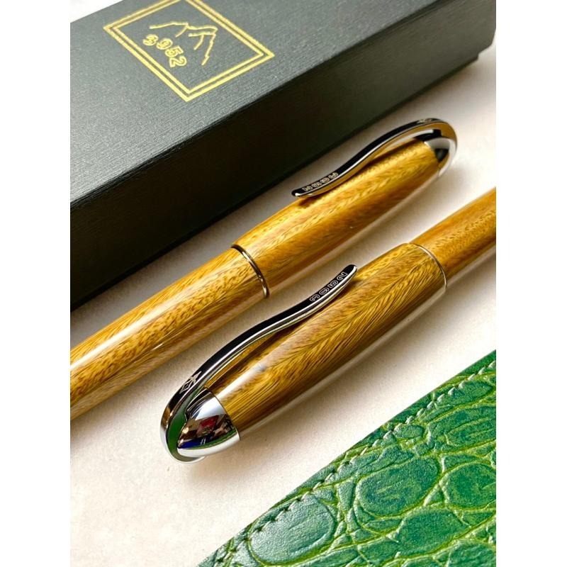 3952老山羊-那魯灣 嚴選綠檀木 高清高亮版 雙色書法鋼尖鋼筆-細節圖3