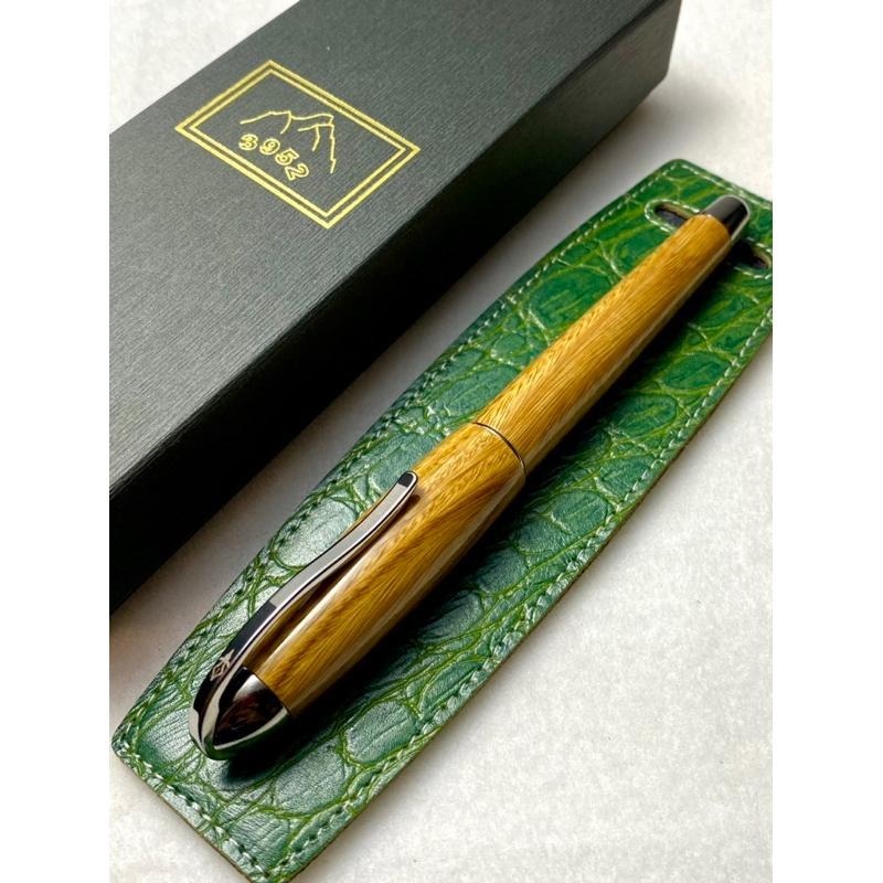 3952老山羊-那魯灣 嚴選綠檀木 高清高亮版 雙色書法鋼尖鋼筆-細節圖4