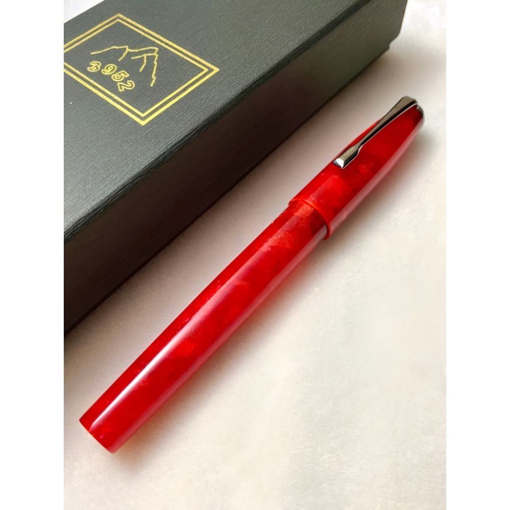 3952老山羊-布萊梅 藍/紅 鍍金鋼尖鋼筆-細節圖4