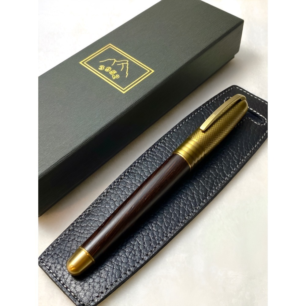 3952老山羊-葛瑪蘭 鐵刀木 古黃銅 雙色書法鋼尖鋼筆-細節圖4