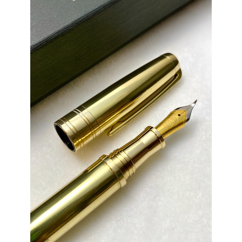 3952老山羊-X800 原味黃銅 經典原味 雙色書法鋼尖鋼筆-細節圖5