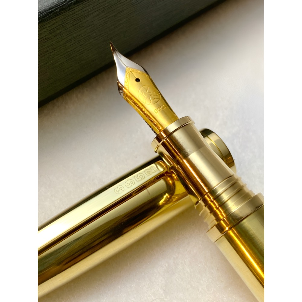 3952老山羊-X800 原味黃銅 經典原味 雙色書法鋼尖鋼筆-細節圖6