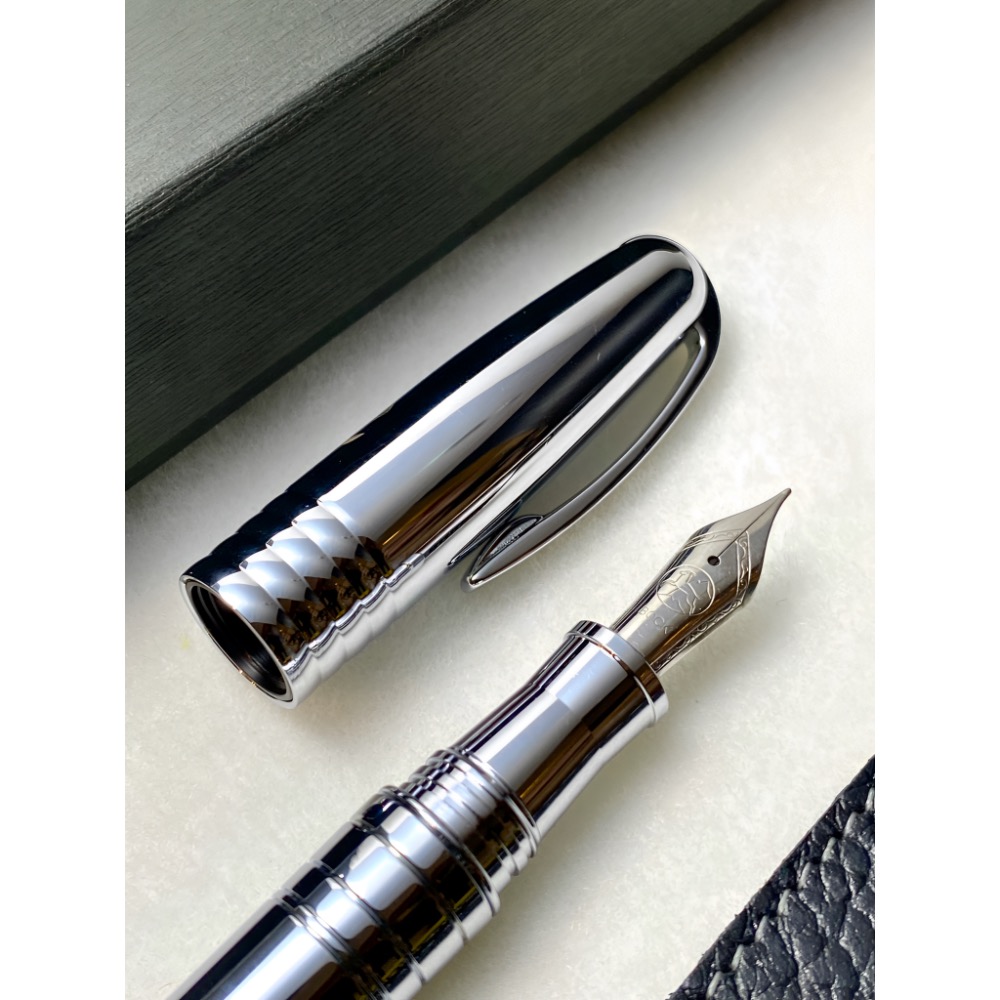 3952老山羊-葛瑪蘭 銀冰 白鋼尖鋼筆-細節圖5