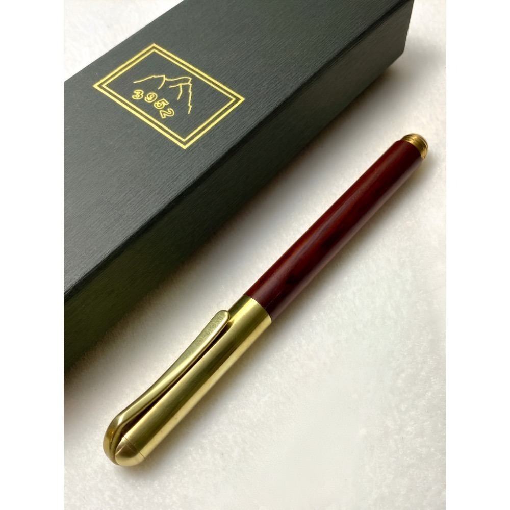 3952老山羊-噍吧哖 玫瑰木 原銅 白/雙色鋼尖鋼筆-細節圖4