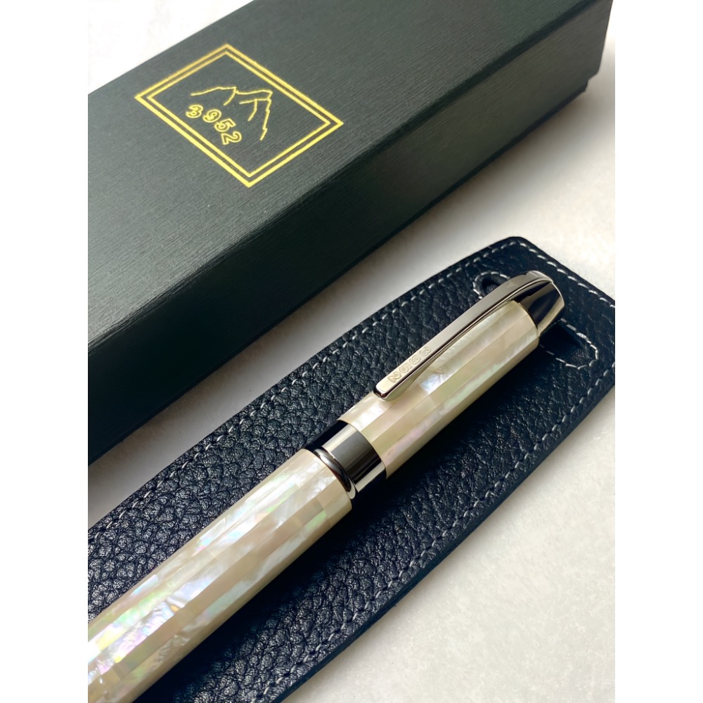 3952老山羊-大鵬灣 珍珠母貝 玫瑰金書法鋼尖鋼筆-細節圖6