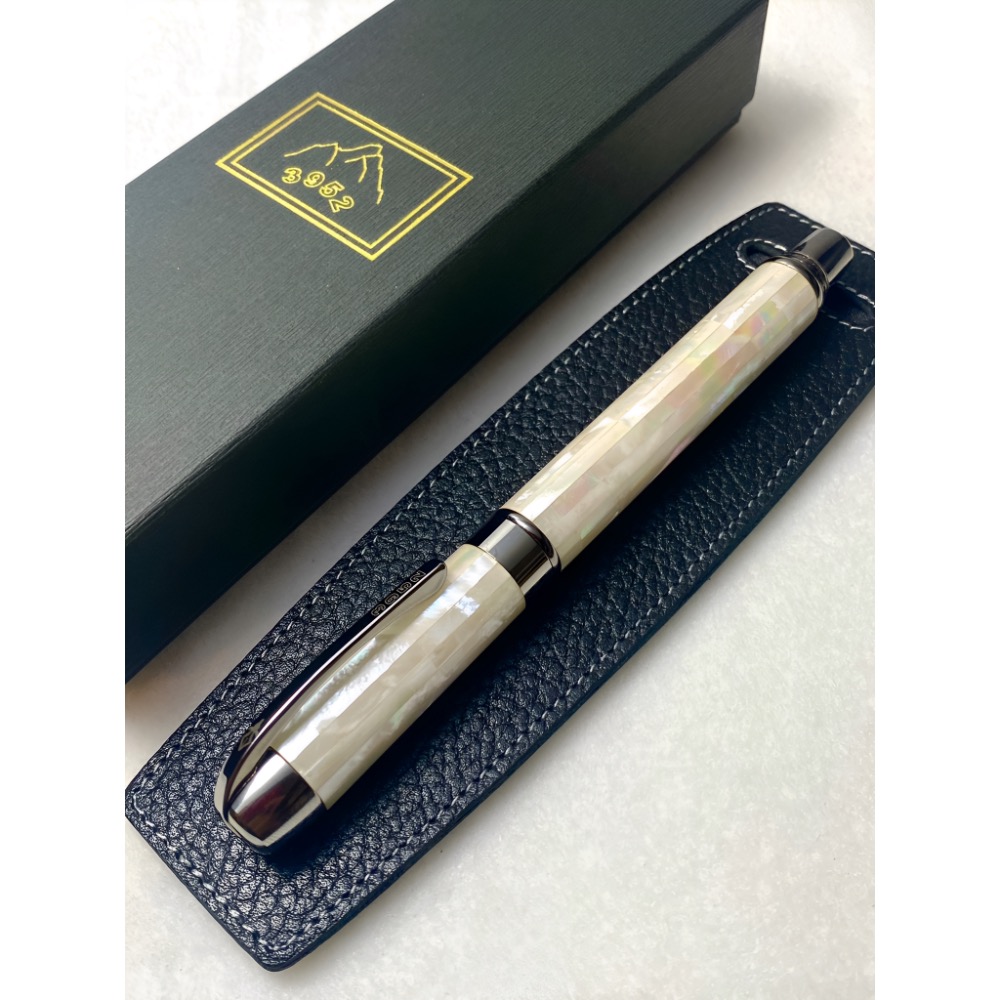 3952老山羊-大鵬灣 珍珠母貝 玫瑰金書法鋼尖鋼筆-細節圖7