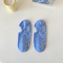 哈囉襪底家 襪子春夏新款淺口襪  糖果奶油色腳底燙畫 純色淺口船襪 可愛透氣小熊女襪-規格圖7