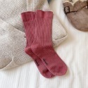 哈囉襪底家 suxinaimin堆堆襪子女純色棉春秋中筒襪秋季鬆口長筒襪ins潮日系 棉襪-規格圖4