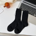 哈囉襪底家 2023春夏款襪子女棉質二槓純色鏤空女士中筒襪 學院風女襪 棉襪-規格圖10
