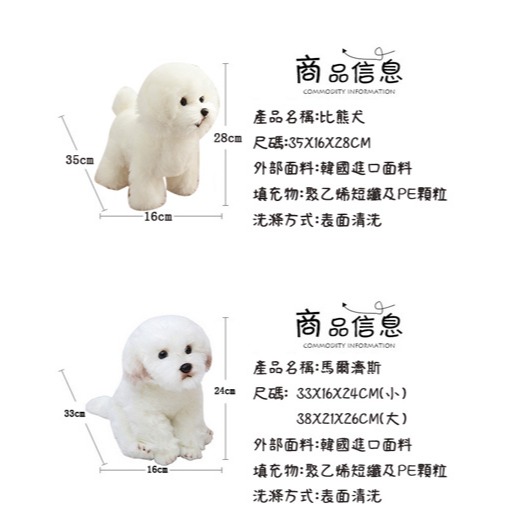 ((台灣現貨))仿真可愛毛絨狗狗拉布拉多 馬爾濟斯犬 比熊犬 博美 邊界牧羊犬公仔玩具擺件安撫娃娃 生日禮物 聖誕節禮物-細節圖10