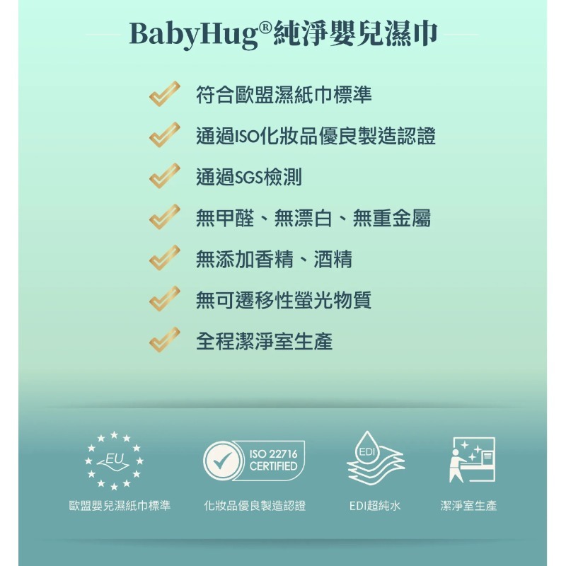 BabyHug 純淨濕紙巾 premiun 80抽(單入/箱出)-細節圖8