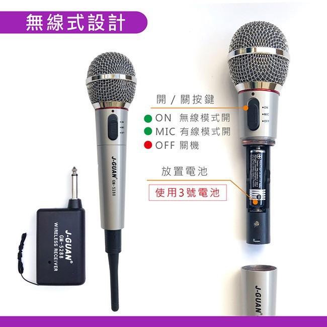 ☆全新品 現貨 當日出貨☆【晶冠】專業級無線/有線雙用麥克風 GM-5288 卡拉OK 會議 KTV 演講 派對-細節圖2