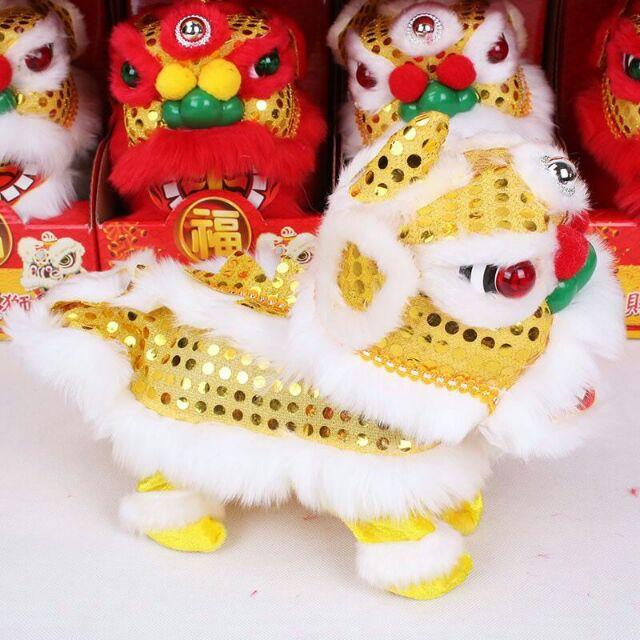 台灣現貨 極速出貨 可愛 喜氣 電動 招財 紅 白 黃 醒獅 舞獅 跳舞 玩具 禮品 元宵 燈籠 新春 開市 祈福 好物-細節圖2