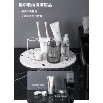 台灣出貨 硅藻泥 洗漱墊 硅藻土 洗手檯 吸水墊 小電動牙刷 置物架 防水墊 硅藻泥 金屬 洗漱架 洗 漱用品 收納架-細節圖5