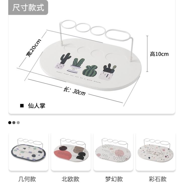 台灣出貨 硅藻泥 洗漱墊 硅藻土 洗手檯 吸水墊 小電動牙刷 置物架 防水墊 硅藻泥 金屬 洗漱架 洗 漱用品 收納架-細節圖6