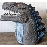 買大送小 值得珍藏 超經典 絕版 大製作 電影 酷斯拉 哥吉拉 Godzilla 頭像 大型 軟膠 手偶 紀念 玩具