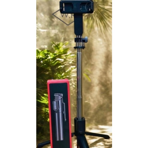 solteam 台灣現貨 ABS金屬 可立式 藍牙 遙控器 自拍棒 自拍桿 收納 19cm 拉伸 100cm-細節圖2